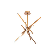 Load image into Gallery viewer, Parallax LED Pendant Light in Aged Brass (Small).