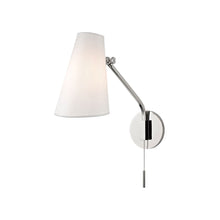 Load image into Gallery viewer, Patten Swing Arm Wall Light in Polished Nickel.
