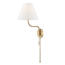 Load image into Gallery viewer, Patti Wall Light in White and Brass.