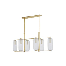 Load image into Gallery viewer, Pebble Linear Pendant Light in Aged Brass.