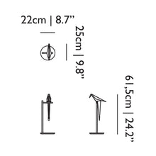 Load image into Gallery viewer, Perch LED Table Lamp - line drawing.
