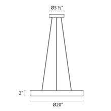 Load image into Gallery viewer, Pi LED Pendant Light - line drawing.