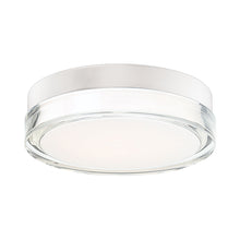 Load image into Gallery viewer, Pi Outdoor LED Flush Mount Ceiling Light in Medium/3000K/Stainless Steel.