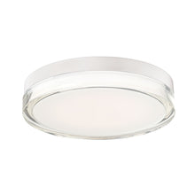 Load image into Gallery viewer, Pi Outdoor LED Flush Mount Ceiling Light in Large/3000K/Stainless Steel.