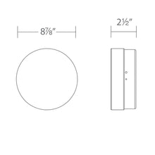 Load image into Gallery viewer, Pi Outdoor LED Flush Mount Ceiling Light- line drawing.