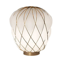 Load image into Gallery viewer, Pinecone Table Lamp in Medium/Gold/White.