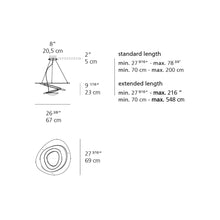Load image into Gallery viewer, Pirce LED Suspension Light - line drawing.