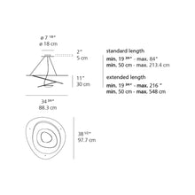 Load image into Gallery viewer, Pirce LED Suspension Light - line drawing.