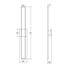 Load image into Gallery viewer, Planes™ Double LED Bath Vanity Light - line drawing.