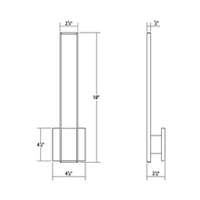 Load image into Gallery viewer, Planes™ LED Bath Wall Light - line drawing.