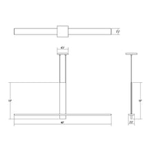 Load image into Gallery viewer, Planes™ Linear LED Pendant Light - line drawing.