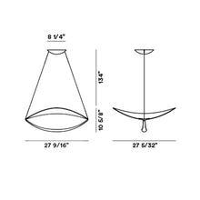 Load image into Gallery viewer, Plena LED Pendant Light - line drawing.
