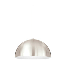 Load image into Gallery viewer, Powell Street Pendant Light in Black/Satin Nickel / White.