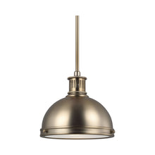 Load image into Gallery viewer, Pratt Street Metal Pendant Light in 1-Light/Satin Brass.