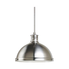 Load image into Gallery viewer, Pratt Street Metal Pendant Light in 2-Light/Brushed Nickel.