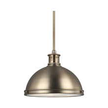 Load image into Gallery viewer, Pratt Street Metal Pendant Light in 2-Light/Satin Brass.