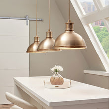 Load image into Gallery viewer, Pratt Street Metal Pendant Light in dining room.