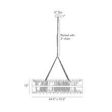 Load image into Gallery viewer, Prescott Oval Chandelier - line drawing.