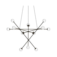 Load image into Gallery viewer, Proton™ Alpha LED Pendant Light in Polished Black Nickel/White Crushed Glass.