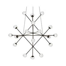 Load image into Gallery viewer, Proton™ Beta LED Pendant Light in Polished Black Nickel/White Crushed Glass.