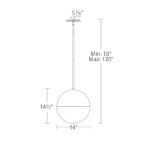 Load image into Gallery viewer, Punk LED Pendant Light- line drawing.