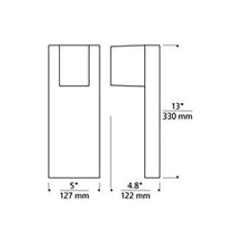 Load image into Gallery viewer, Quadrate Outdoor LED Wall Light - line drawing.