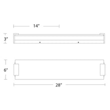 Load image into Gallery viewer, Quarry LED Bath Vanity Light- line drawing.