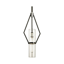Load image into Gallery viewer, Raef Mini Pendant Light in Textured Black/Polish Nickel (Large).