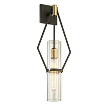 Load image into Gallery viewer, Raef Wall Light in Textured Bronze/Brushed Brass (Large).