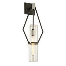 Load image into Gallery viewer, Raef Wall Light in Textured Black/Polish Nickel (Large).