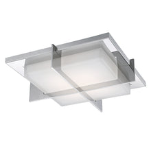Load image into Gallery viewer, Razor LED Flush Mount Ceiling Light in Silver and Clear.