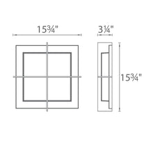 Load image into Gallery viewer, Razor LED Flush Mount Ceiling Light- line drawing.