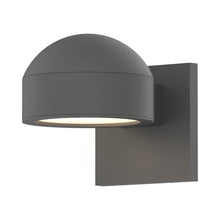 Load image into Gallery viewer, Reals Dome Cap Downlight Outdoor LED Wall Light in Textured Gray/Plate Lens.