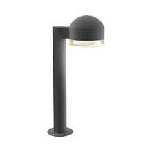 Load image into Gallery viewer, Reals Dome Cap LED Bollard in Small/Clear Cylinder Lens/Textured Gray.