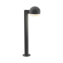 Load image into Gallery viewer, Reals Dome Cap LED Bollard in Medium/White Cylinder Lens/Textured Gray.
