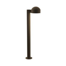 Load image into Gallery viewer, Reals Dome Cap LED Bollard in Large/Plate Lens/Textured Bronze.