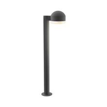 Load image into Gallery viewer, Reals Dome Cap LED Bollard in Large/White Cylinder Lens/Textured Gray.