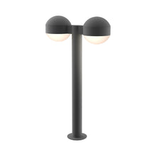 Load image into Gallery viewer, Reals Dome Cap LED Double Bollard in Medium/Dome Lens/Textured Gray.