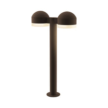 Load image into Gallery viewer, Reals Dome Cap LED Double Bollard in Medium/White Cylinder Lens/Textured Bronze.