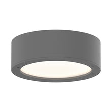 Load image into Gallery viewer, Reals Outdoor LED Flush Mount Ceiling Light in Textured Gray/Plate Lens.