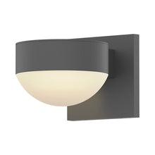 Load image into Gallery viewer, Reals Plate Cap Downlight Outdoor LED Wall Light in Textured Gray/Dome Lens.