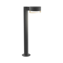 Load image into Gallery viewer, Reals Plate Cap LED Bollard in Medium/Clear Cylinder Lens/Textured Gray.
