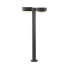 Load image into Gallery viewer, Reals Plate Cap LED Double Bollard in Large/White Cylinder Lens/Textured Gray.