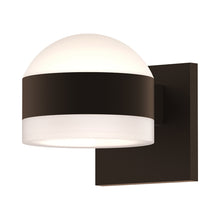 Load image into Gallery viewer, Reals Up/Down Outdoor LED Wall Light in Textured Bronze/Dome Lens/White Cylinder Lens.