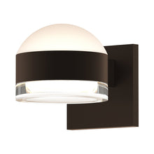 Load image into Gallery viewer, Reals Up/Down Outdoor LED Wall Light in Textured Bronze/Dome Lens/Clear Cylinder Lens.