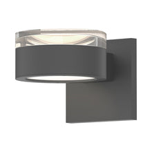Load image into Gallery viewer, Reals Up/Down Outdoor LED Wall Light in Textured Gray/Clear Cylinder Lens/Plate Lens.