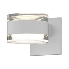 Load image into Gallery viewer, Reals Up/Down Outdoor LED Wall Light in Textured White/Clear Cylinder Lens/Clear Cylinder Lens.