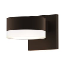 Load image into Gallery viewer, Reals Up/Down Outdoor LED Wall Light in Textured Bronze/Plate Lens/White Cylinder Lens.