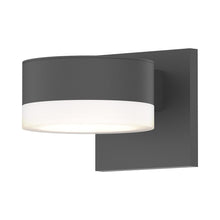 Load image into Gallery viewer, Reals Up/Down Outdoor LED Wall Light in Textured Gray/Plate Lens/White Cylinder Lens.