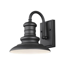 Load image into Gallery viewer, Redding Station Outdoor Wall Light in Small/Textured Black/Wildlife Lamping.